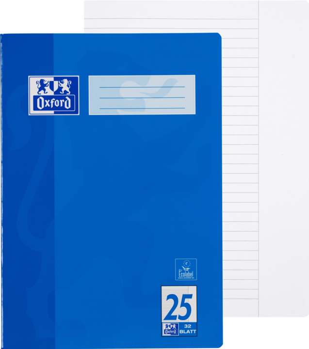Actual product image Oxford Exercise book, A4, ruling 25 (A4, Lined, Hardcover)