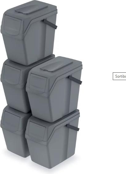 Actual product image Prosperplast Kosze Do Segrgacji śmieci Kamienny Szary 5x25l Sortibox (125 l)