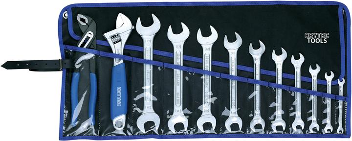HEYTEC Werkzeugsatz, 12-tlg. Werkzeugrolltasche, leer / 12 Fächer/ Tool wallet, empty / 12 compartments mm