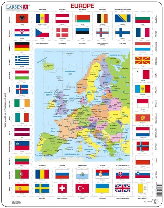 Immagine prodotto Larsen Carte/Drapeau - Europa (70 pezzi)