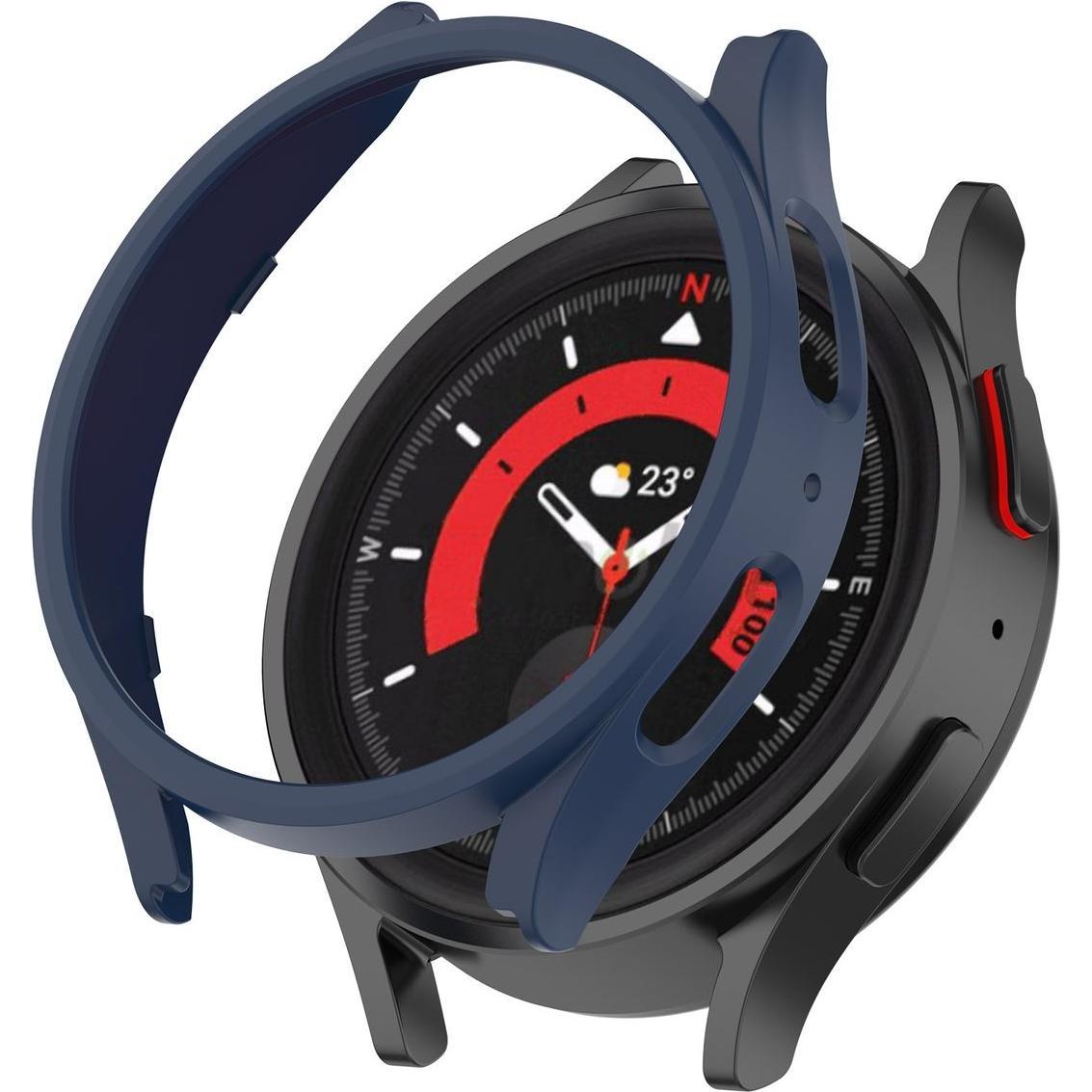 König Design Schutz Tasche Hülle für Samsung Galaxy Watch 5 Pro 45mm Case Cover Bumper Etuis, Smartwatch Zubehör, Blau