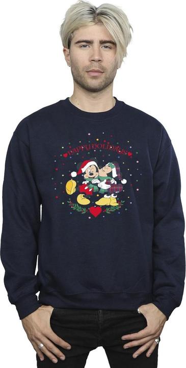 Actual product image Disney Mens Mickey Mouse Mickey Minnie Christmas Sweatshirt (5XL)