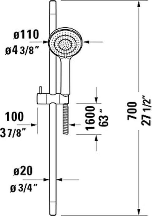 Image du produit Duravit Set de douche noir mat (3 Types de jets, 14 l/min)