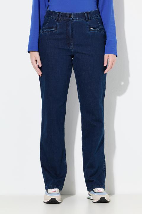Immagine prodotto Ulla Popken Jeans modello Mony con taglio della gamba conico e tasche con zip (48)