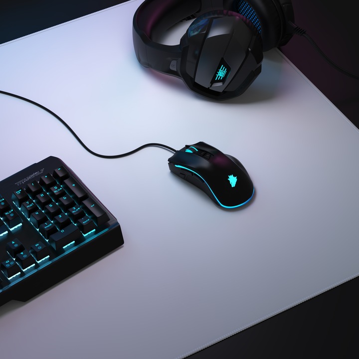 Actual product image Titanwolf Gaming mouse pad, XXXL Speed mouse mat 1200 x 600 mm, speed & precision, white (3XL)