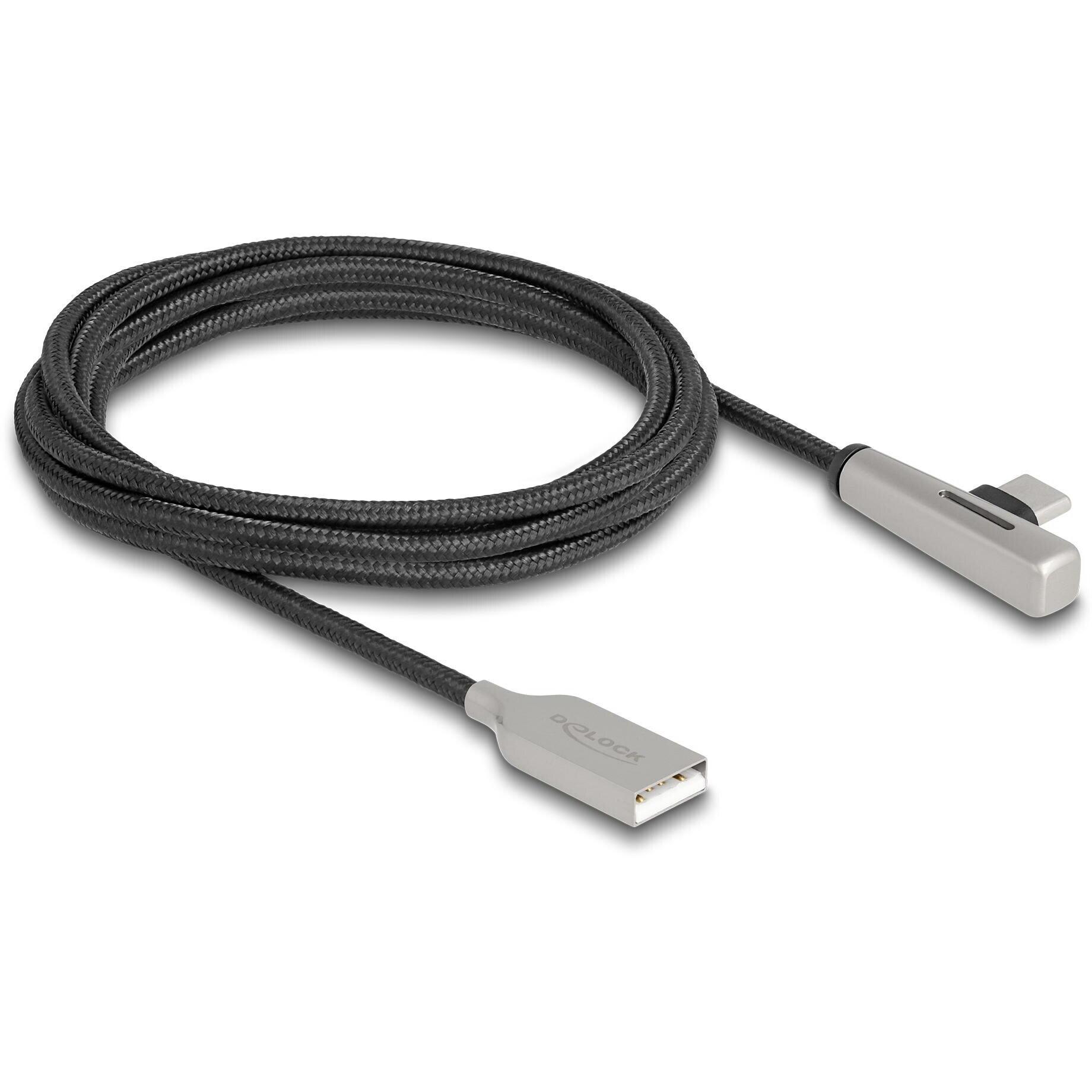 Delock USB 2.0 Kabel Typ-A Stecker zu USB Type-C Stecker gew (2 m, USB 2.0), USB Kabel
