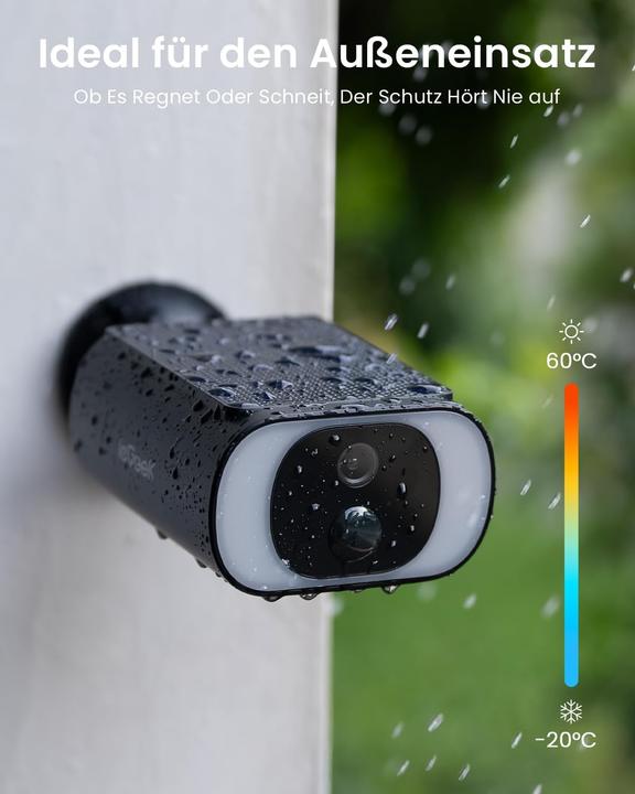 Image du produit IeGeek 2K Solarpanel Überwachungskamera-Set (Kabellos, 2 Stück) (2304 x 1296 Pixels)