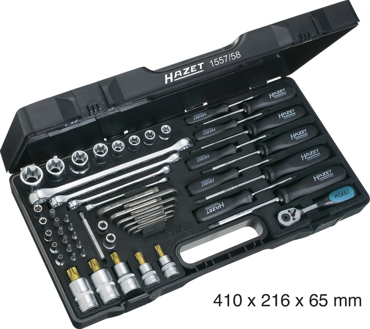 Actual product image HAZET Tool set ∙ TORX 1557/58 ∙ Square, hollow 6.3 mm (1/4 inch), Square, hollow 10 mm (3/8 inch),…