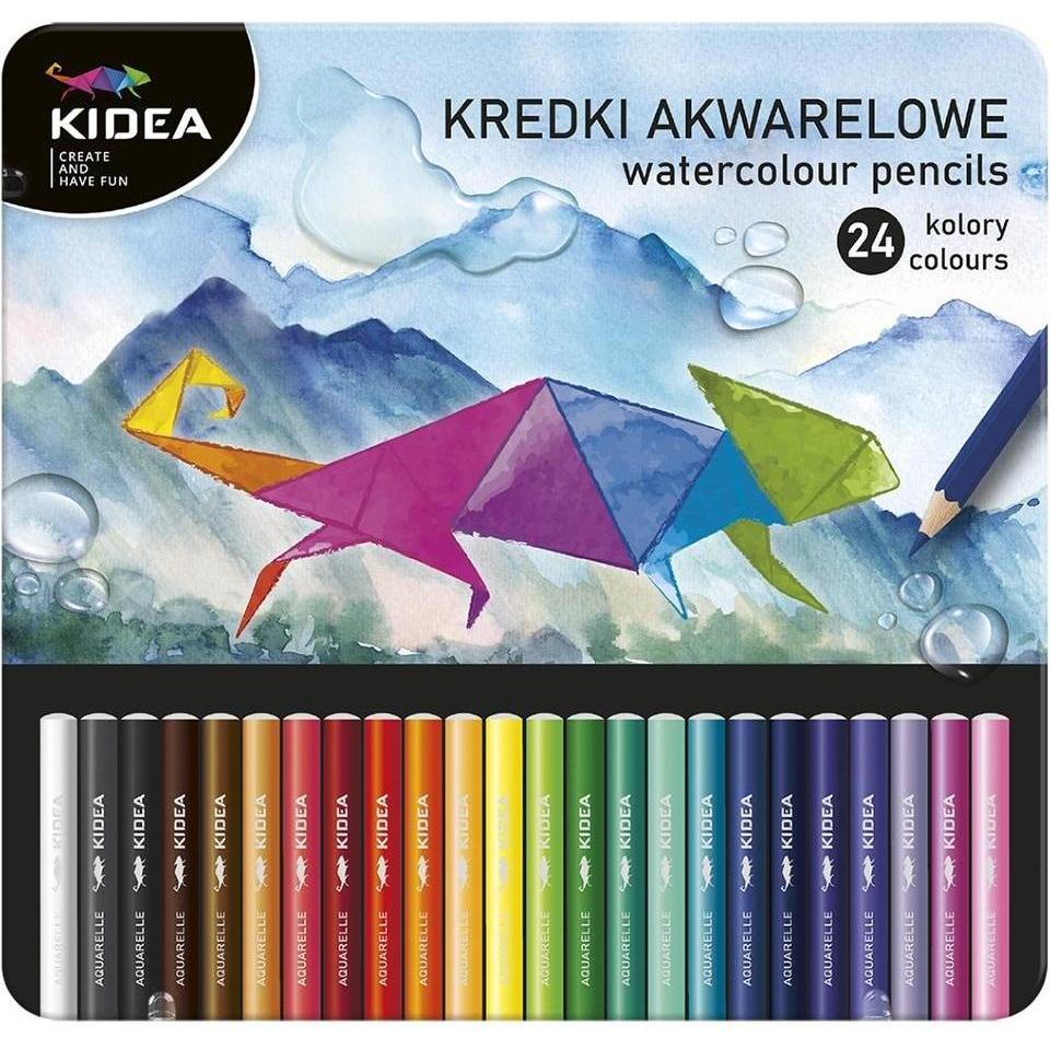 Derform, Pastelli, Aquarellstifte in einer Box mit 24 Farben KIDEA