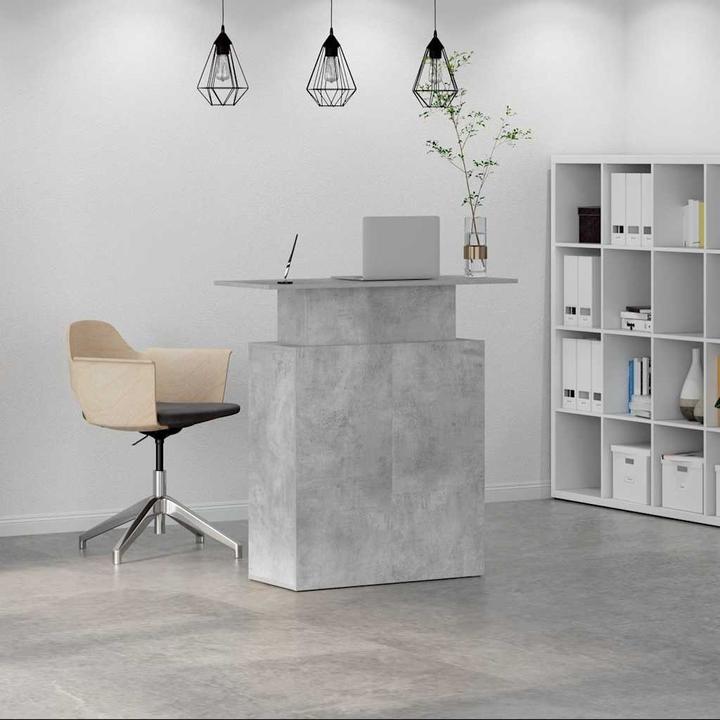 Actual product image vidaXL Reception counter concrete grey 100x40x104 cm wood-based reception counter
