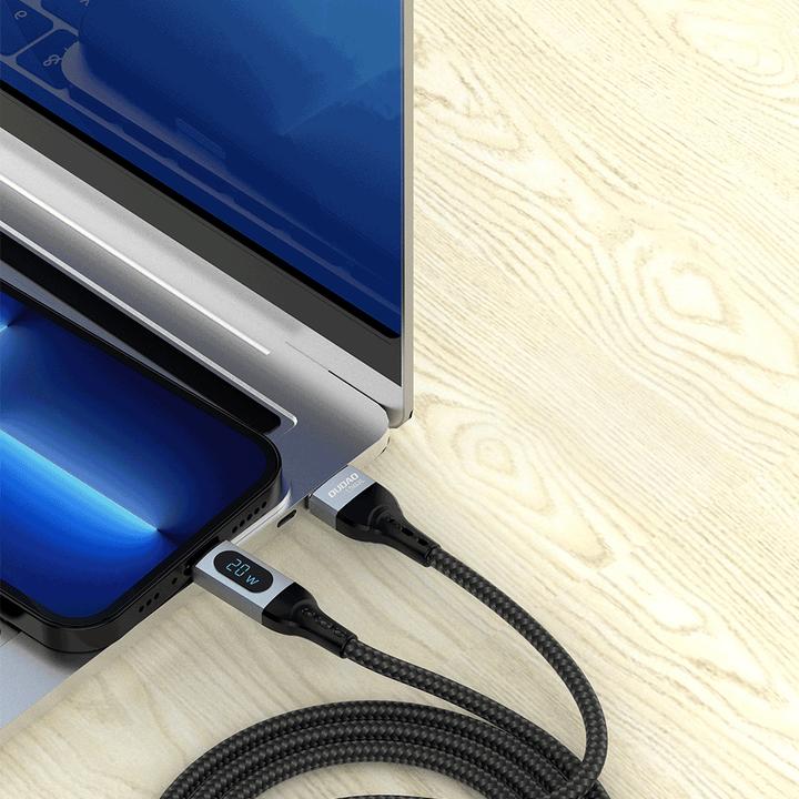 Actual product image Dudao USB Type C - Lightning cable fast charging PD 20W 1m black (L7MaxL) (1 m, 20 W)