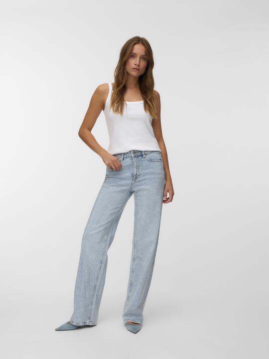 Actual product image Vero Moda VMTESSA Rhinestone Hohe Taille Weiter Beinschnitt Jeans Weit geschnitten (W27/L32)