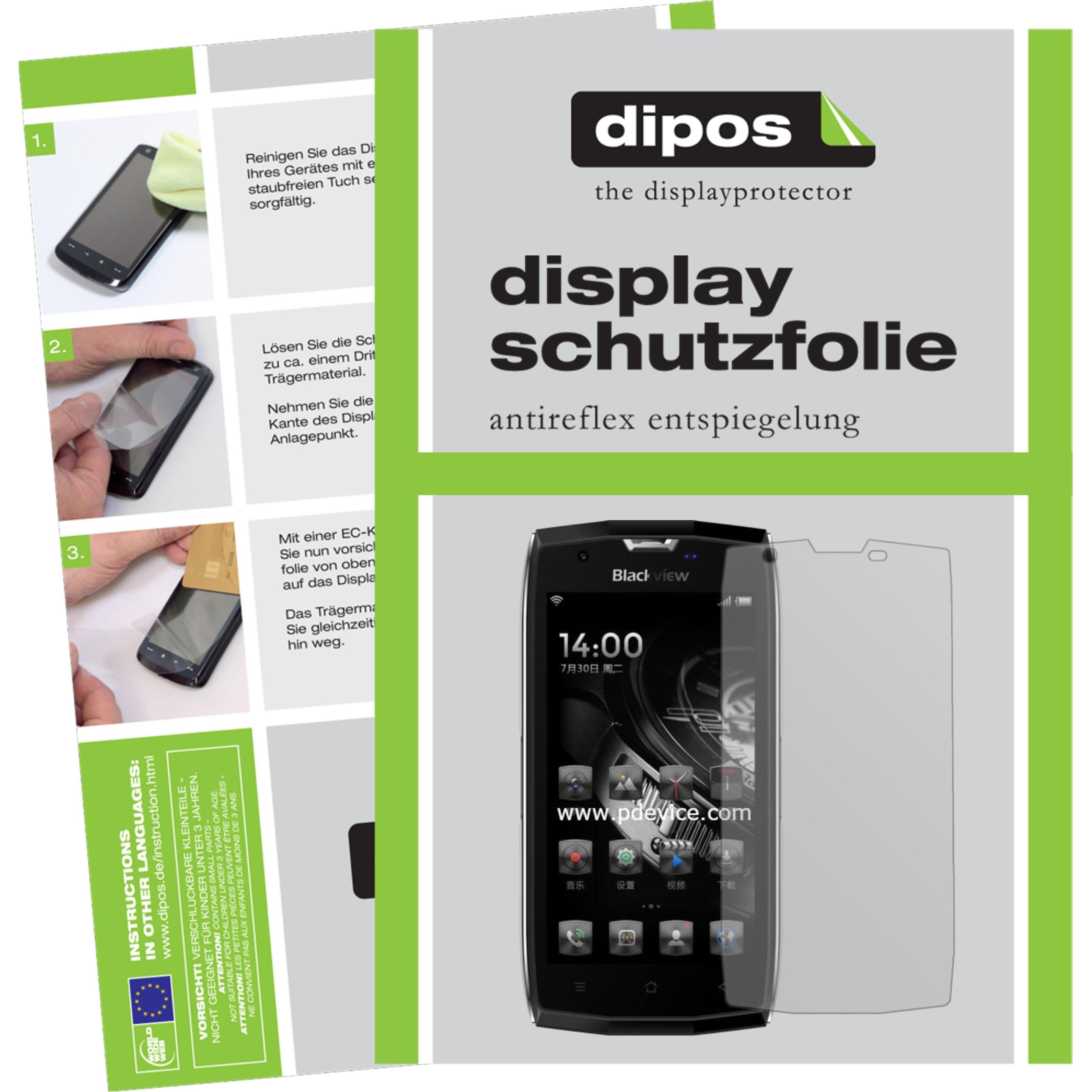 Dipos Displayschutzfolie Antireflex (2 Stück, Blackview BV7000 Pro), Smartphone Schutzfolie, Transparent