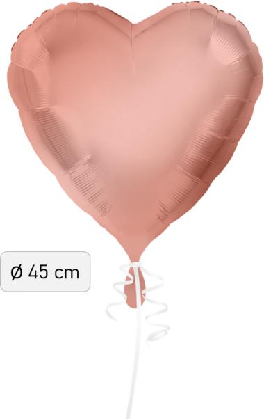 Produktbild Partydeco Herzballon Rosegold 45cm (1 x)