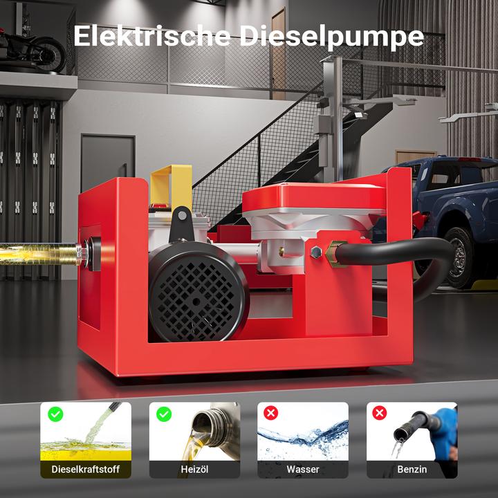 Produktbild Wiltec Heizöl- und Dieselpumpe 230V/550W 60l/min selbstansaugend Pumpe Pistole