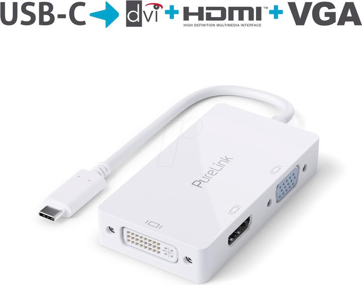 Produktbild Purelink USB-C zu (DVI, HDMI, VGA, 22.40 cm)