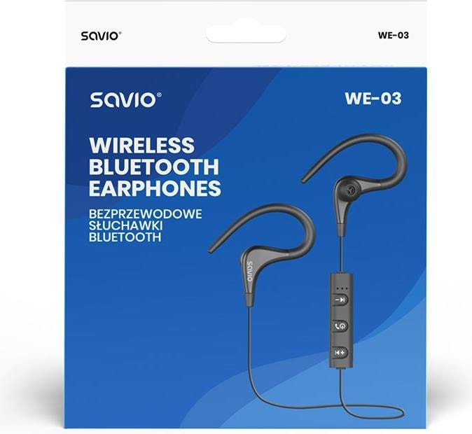 Produktbild Savio WE-03 Kabellose Bluetooth-Kopfhörer (keine Geräuschunterdrückung, 3 h, Kabellos)