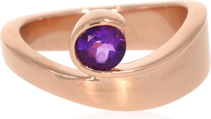 Actual product image Xen Ring with 5 mm amethyst approx. 0.50 ct. rose gold-plated (52, 925 Silver)