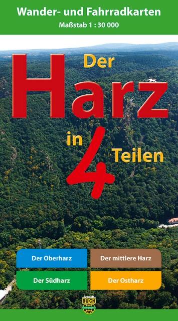 Produktbild Der Harz in 4 Teilen, 4 Wander- und Fahrradkarten