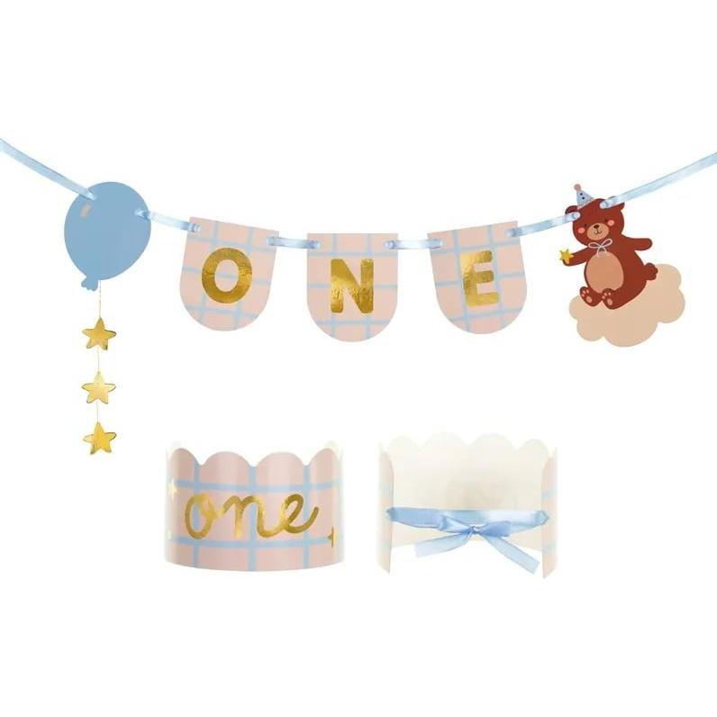 Partydeco Hochstuhldeko-Set 1. Geburtstag Bär (GRL125)