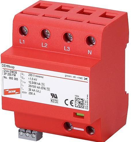Actual product image Dehn DVA EMOB 3P 255 FM Combination arrestor 230/400V 50/60Hz