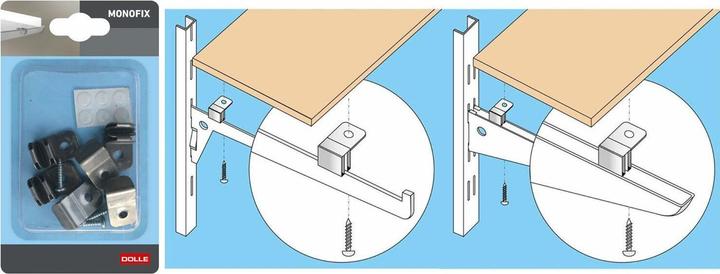 Actual product image Dolle Shelf fixing Monofix stainless steel, 12 pcs.