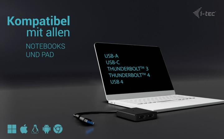 Actual product image i-tec Cadual4khdmi (USB 3.1, 27 cm)