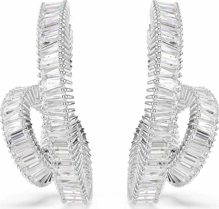 Image du produit Swarovski Matrix Kreolen Baguette Schliff Schleife Weiss Rhodiniert (Métal Swarovski)