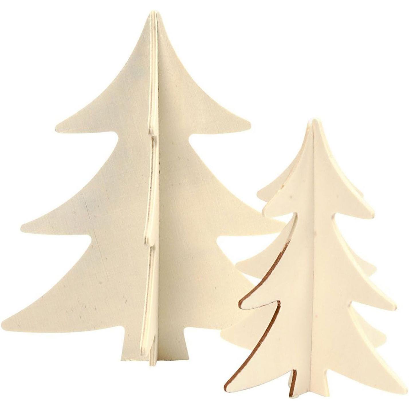 Thumbnail - Creativ Company Versier je 3D Houten Kerstbomen, 2st.