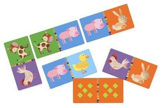 Actual product image Djeco Educational game Domino Farm (German, French, Italian, English)
