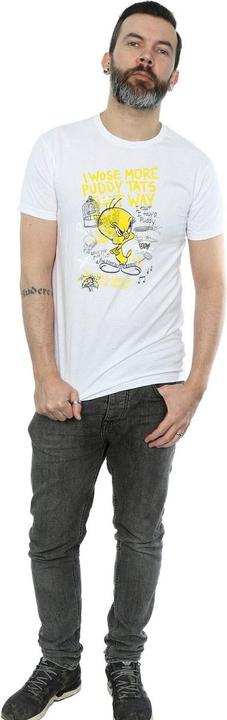 Actual product image Looney Tunes Mens More Puddy Tats Tweety Cotton T-Shirt (XL)