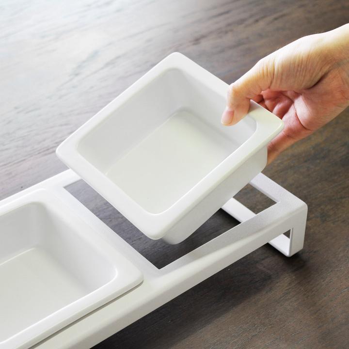 Image du produit Yamazaki Mangeoires (lot de 2) avec support TOWER