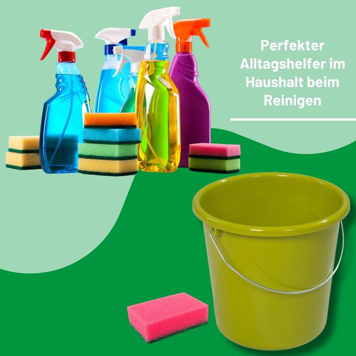 Produktbild Novaliv Eimer 10L Grün mit Masseinteilung - Putzeimer 10 Liter? 28,5 cm Praktischer Allrounder mit S (1 Stk.)