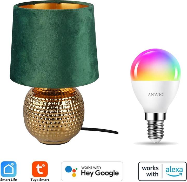 Image du produit LS LED Tischleuchte Sophia Grün Smart (470 lm, E14)