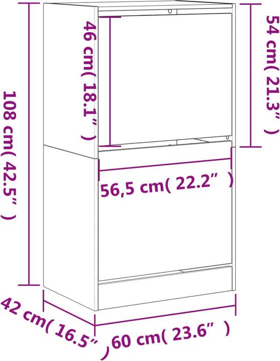 Actual product image vidaXL Nalani (60 x 42 x 108 cm)