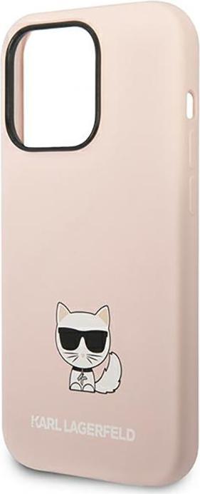 Produktbild Karl Lagerfeld Silicone Cover Choupette Body Logo Pink, f??r Apple iPhone 14 Pro, KLHCP14LSLCTBK (Apple iPhone 14 Pro)