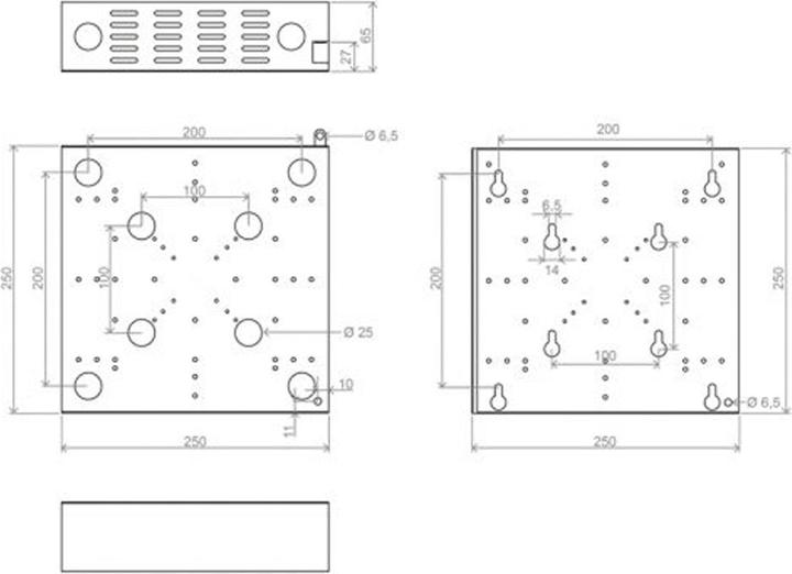 Produktbild Hagor 8901, PC compartment, Black, 30 kg, 250 mm, 65 mm, 250 mm