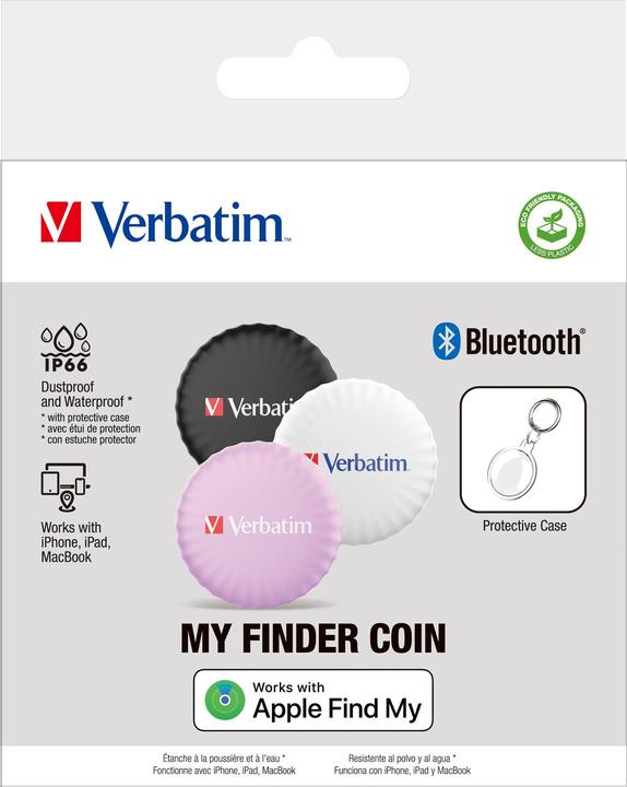 Produktbild Verbatim 1x3 My Finder Coin Bluetooth Item Find, s/w/p 32135 (iOS)