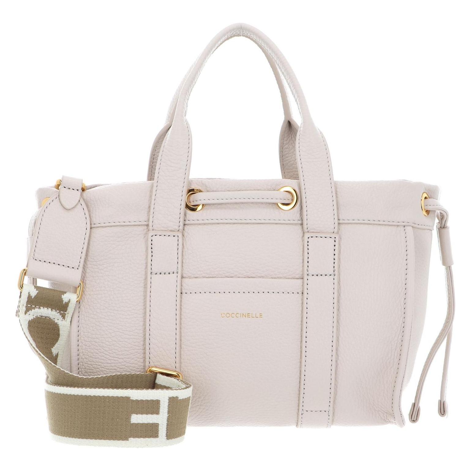 Coccinelle, Damen, Handtasche, 2Day Signature Handbag Grained Leather, Beige