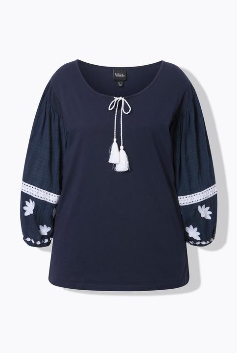 Immagine prodotto Ulla Popken Blusa con ricami, scollo a tunica e maniche lunghe (62)