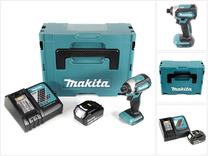 Productafbeelding Makita DTD 153 RT1J 18 V Batterijloze Slagmoersleutel in Makpac + 1x BL 1850 B 5,0 Ah Li-Ion Batterij
