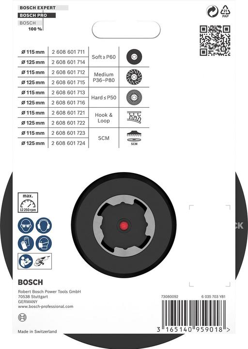 Actual product image Bosch Professional Zubehör PRO Backing Pad X-Lock, 125 mm, Velcro fastener