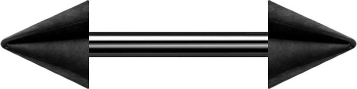 Produktbild Star Piercing Barbell schwarz mit zwei Cones (Chirurgenstahl 316L)