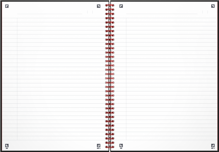Actual product image Oxford Spiral book Black 'n Red (A4, Lined, Hardcover)
