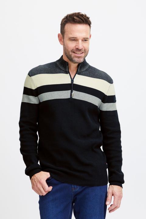 Produktbild FQ1924 FQKyle stripe halfzip rib- knit 21900654 (3XL)