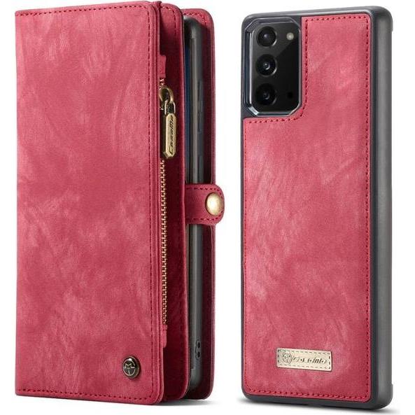 Thumbnail - Caseme Leder Portemonnaie mit Plastik Hülle (Samsung Galaxy Note 20), Smartphone Hülle, Rot