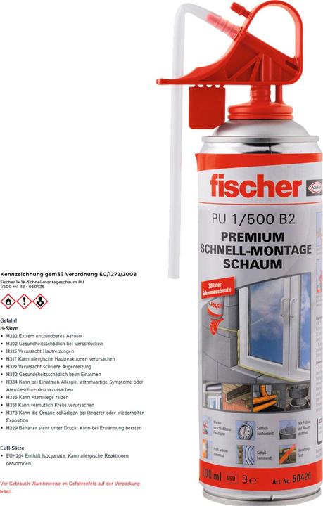 Image du produit Fischer Premium Montage rapide 050426 Mousse PU 500 (500 ml)