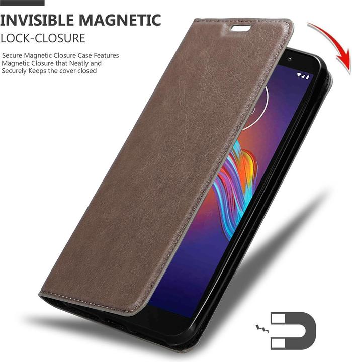 Actual product image Cadorabo Book Invisible Magnet Cover (Motorola Moto E6 Play)