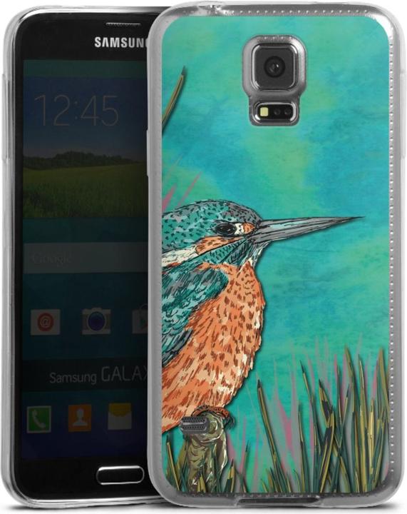 Actual product image DeinDesign Slim Case für Samsung Galaxy S5 Silikon Hülle Ultra Dünn Handyhülle Malerei Tiere Vogel (Samsung Galaxy S5)