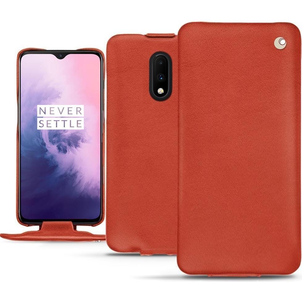 Noreve Lederschutzhülle vertikal (OnePlus 7), Smartphone Hülle, Orange